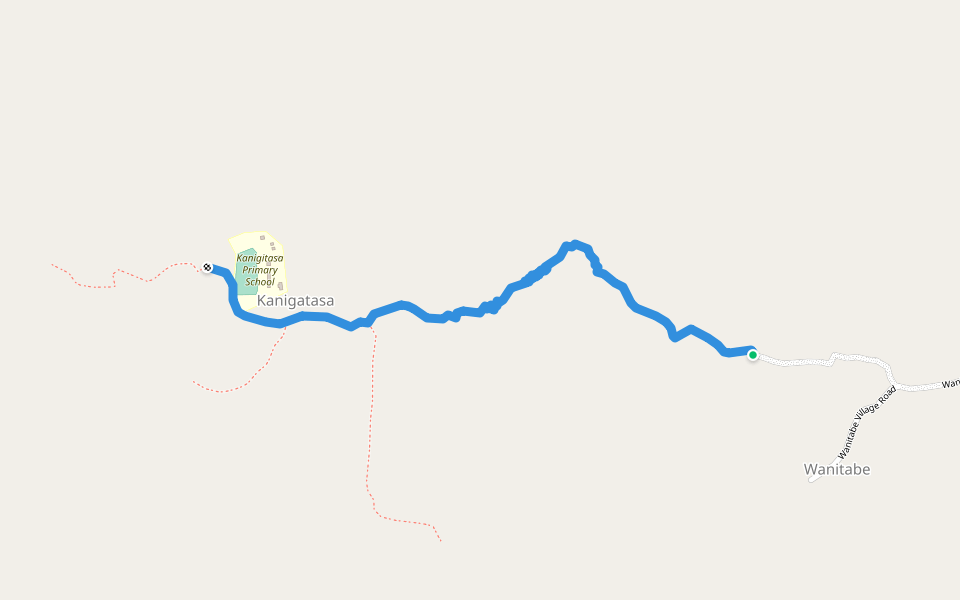 Kanigatasa Trail walking route map in Takari