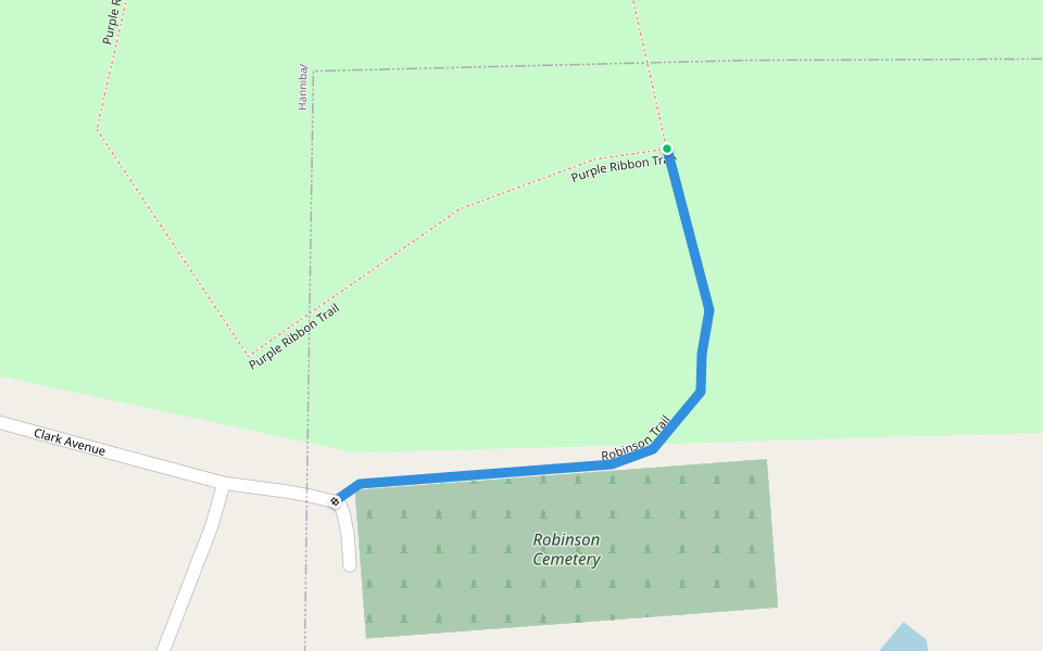 Robinson Trail walking route map in Hannibal