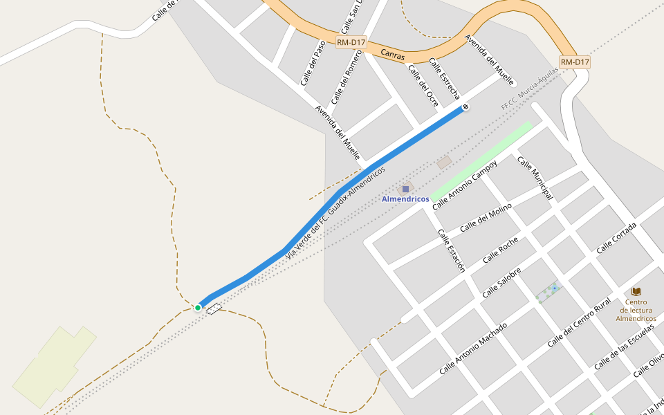 Vía Verde del FC. Guadix-Almendricos walking route map in Almendricos