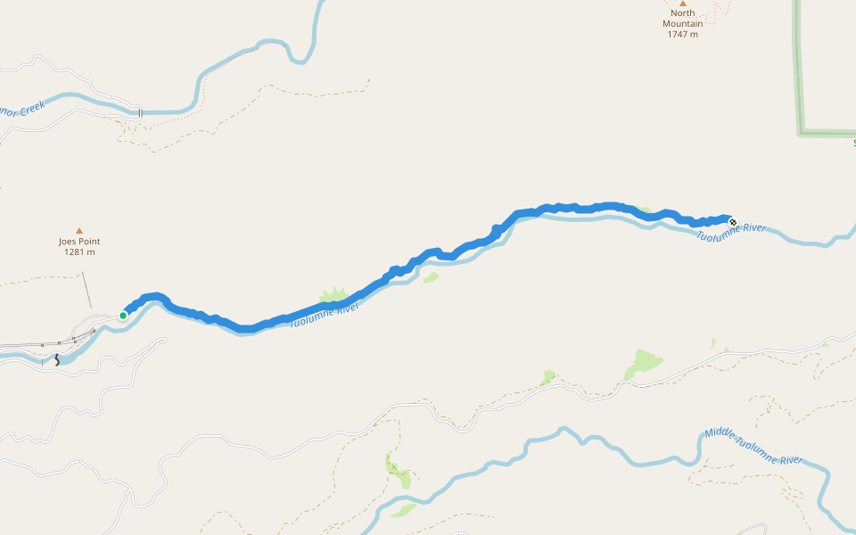 Preston Falls Trail walking route map in Groveland