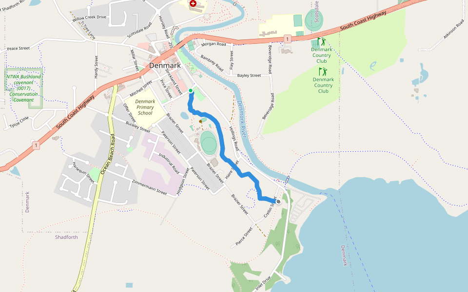 Karri Walk Trail walking route map in Denmark