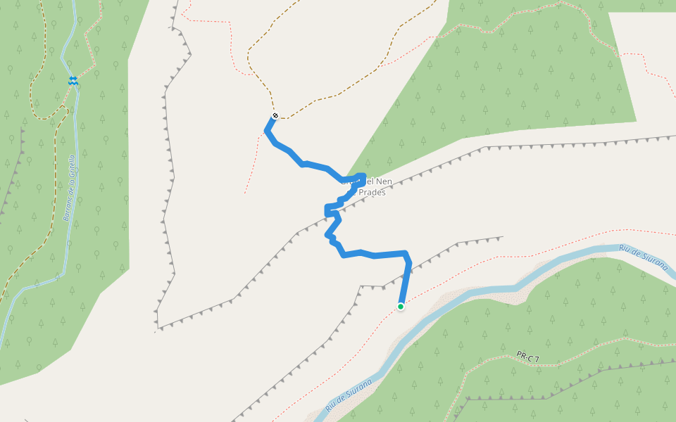 Grau del nen de Prades walking route map in Cornudella de Montsant