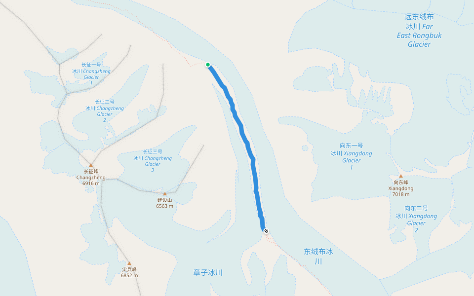 Miracle Highway walking route map in Shigatse
