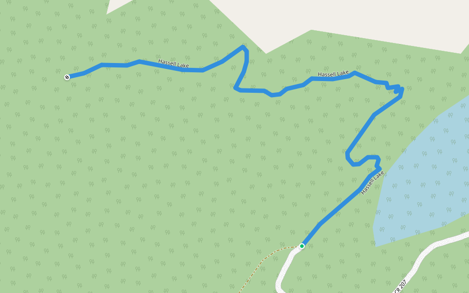 Hassell Lake walking route map in Empire