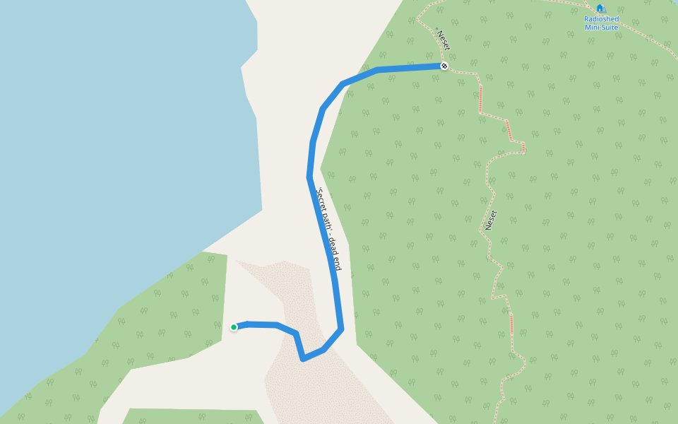 'Secret path' - dead end walking route map in Flørli