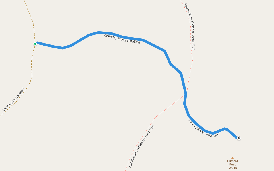 Chimney Rocks VistaTrail walking route map in South Mountain