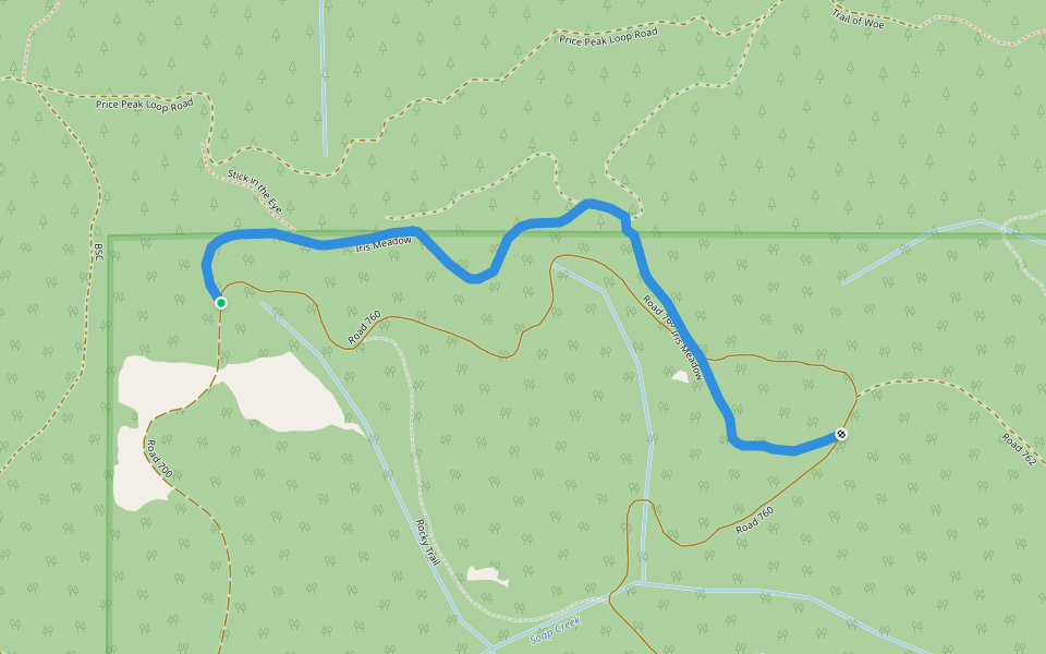 Iris Meadow walking route map in Philomath