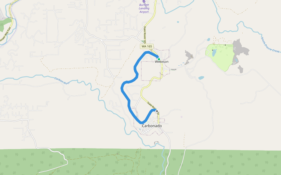 Wilkeson-Carbonado Trail walking route map in Wilkeson