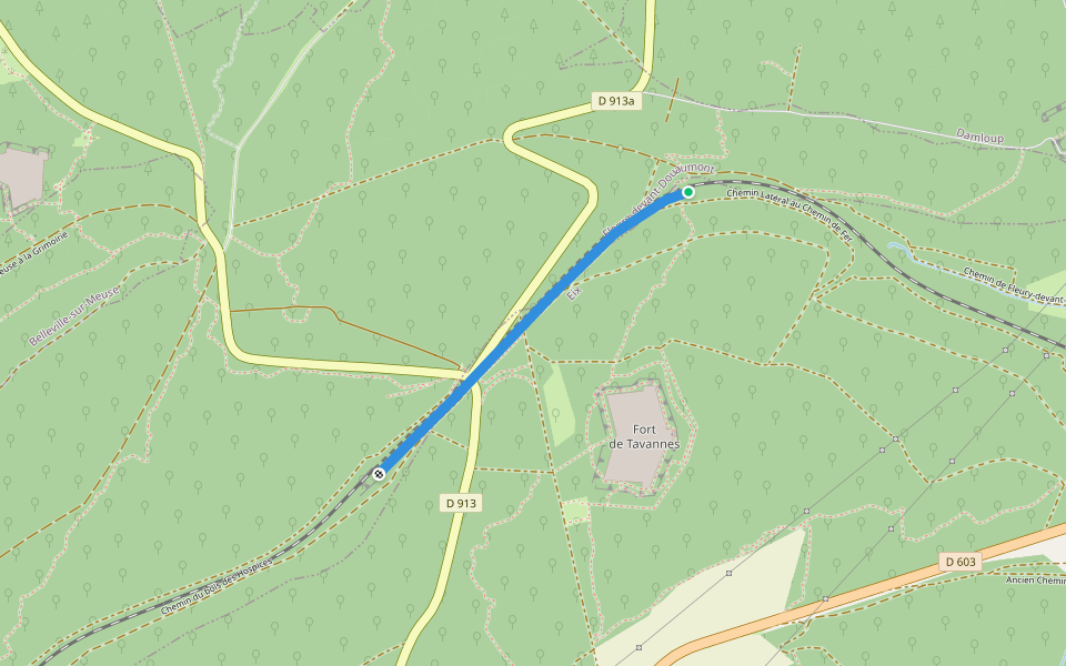 Tunnel de Tavannes n°1 walking route map in Fleury-devant-Douaumont