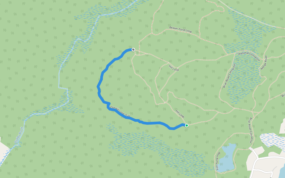 Old Hill Loop Trail walking route map in Raymond