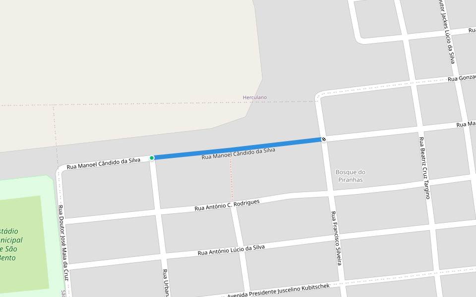 Rua Manoel Cândido da Silva walking route map in São Bento