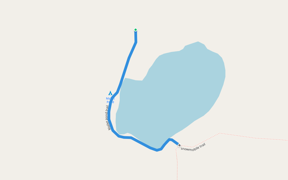 Mallet pond trail walking route map in Richmondville