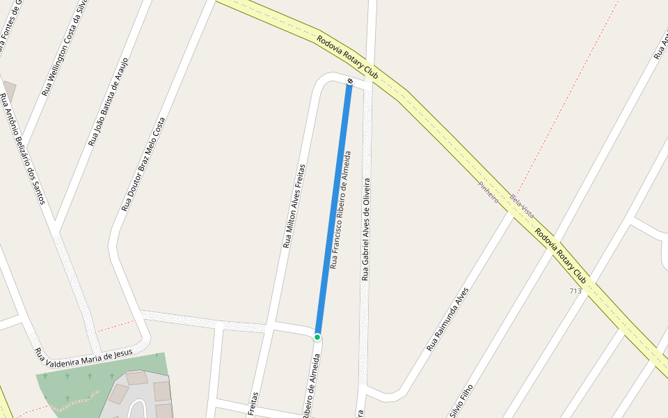 Rua Francisco Ribeiro de Almeida walking route map in Aracaju