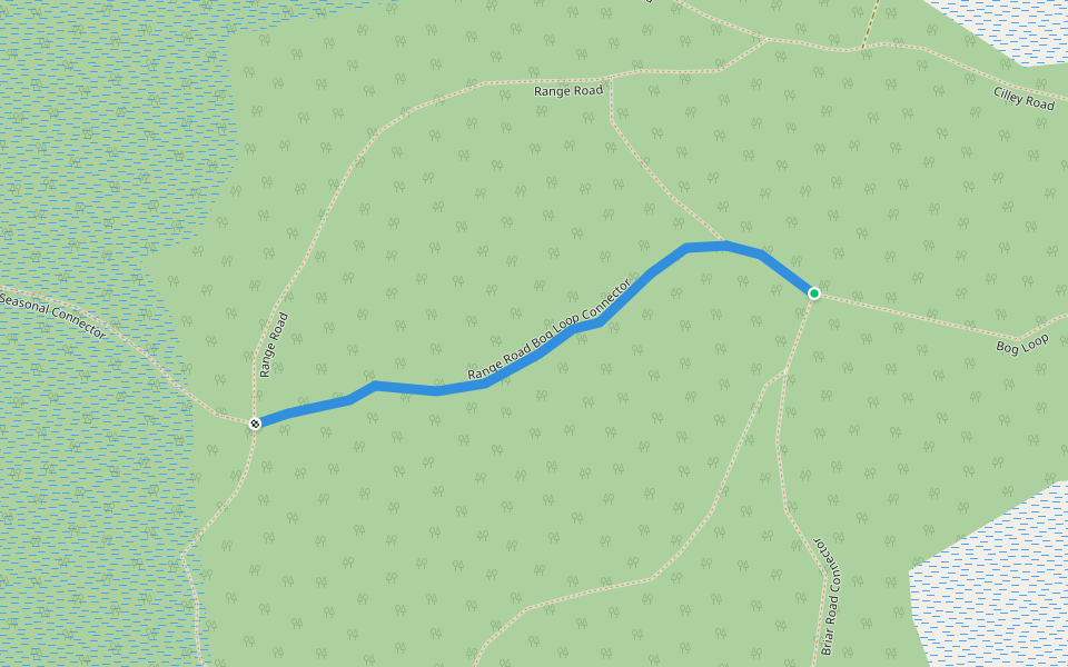 Range Road Bog Loop Connector walking route map in Raymond