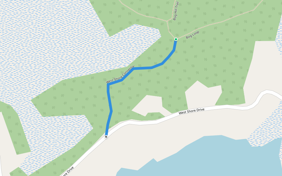 West Shore Connector walking route map in Raymond