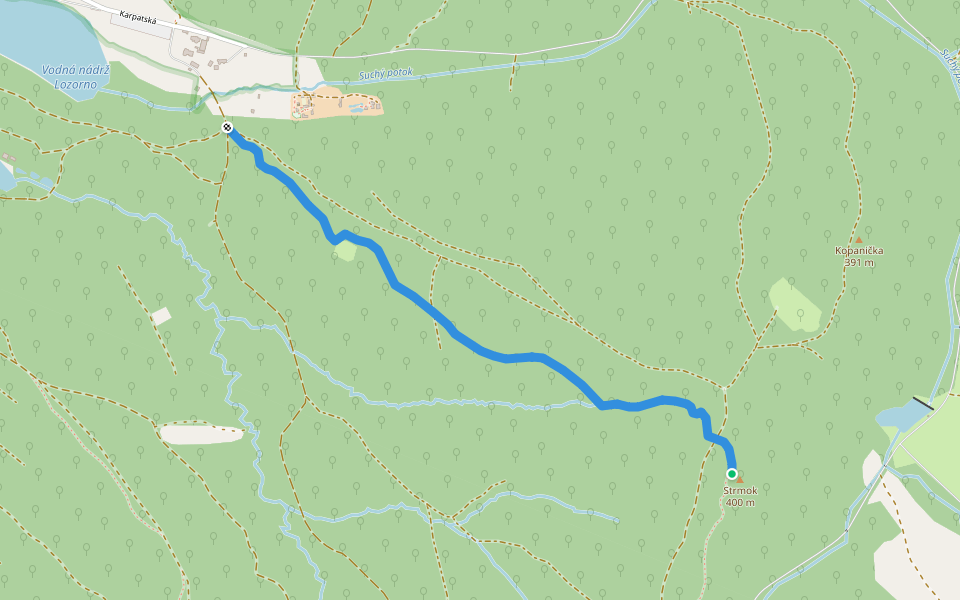 Trail Močiarna walking route map in Lozorno