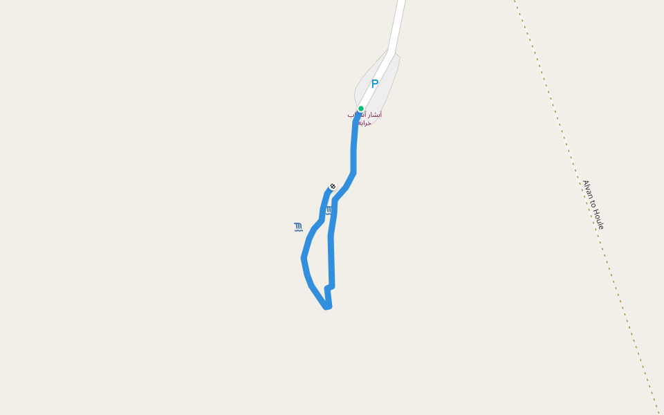 مسیر پیاده روی آبشارهای آسیاب خرابه walking route map in Marazad