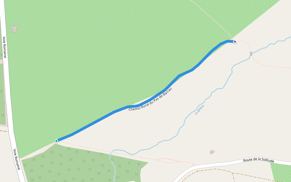 Chemin Rural du Pas de Barrau walking route map in Martillac