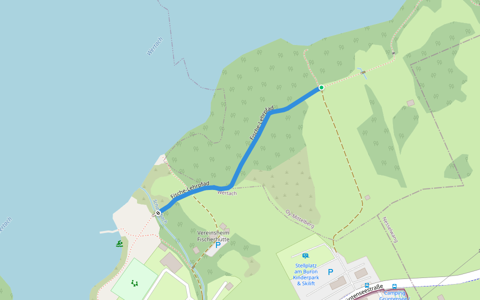 Fische-Lehrpfad walking route map in Oy-Mittelberg