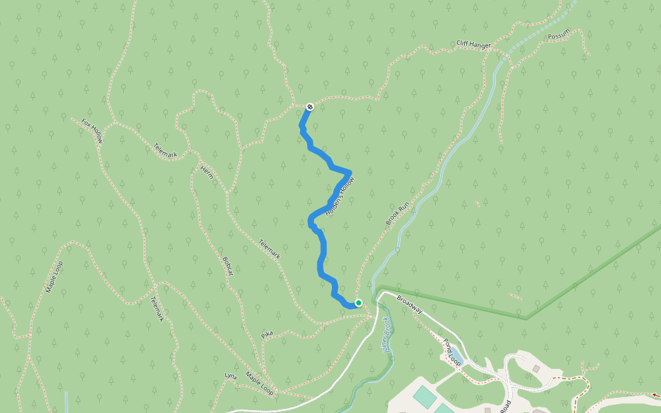 Holden's Hollow walking route map in Richmond