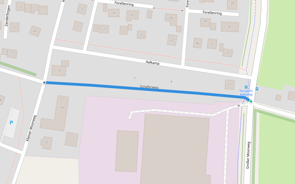 Schäferweg walking route map in Tornesch