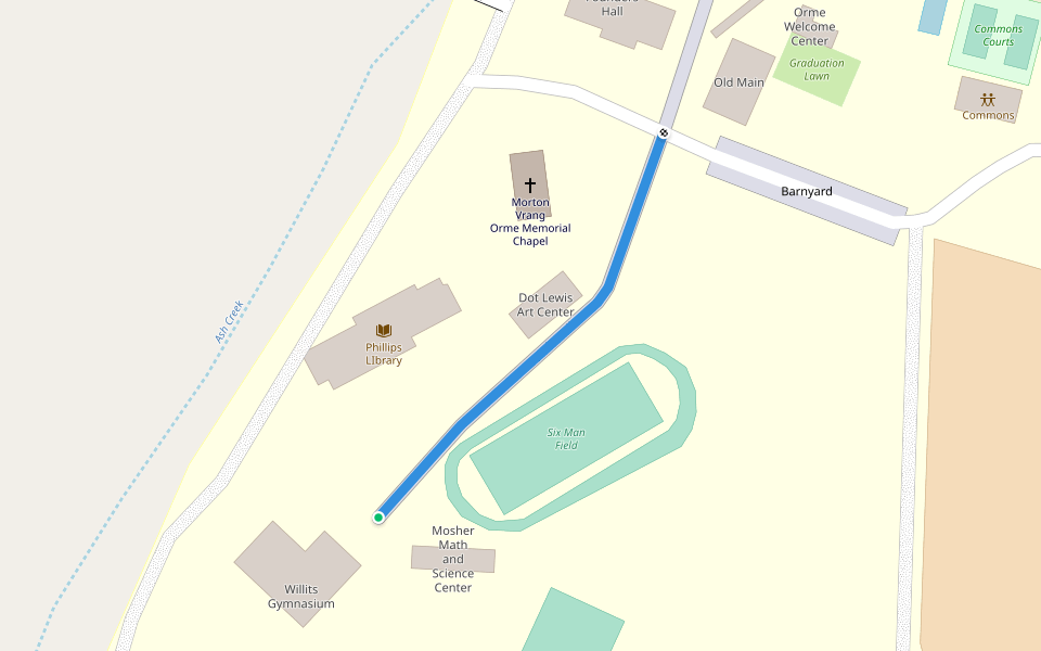 South Mall walking route map in Mayer