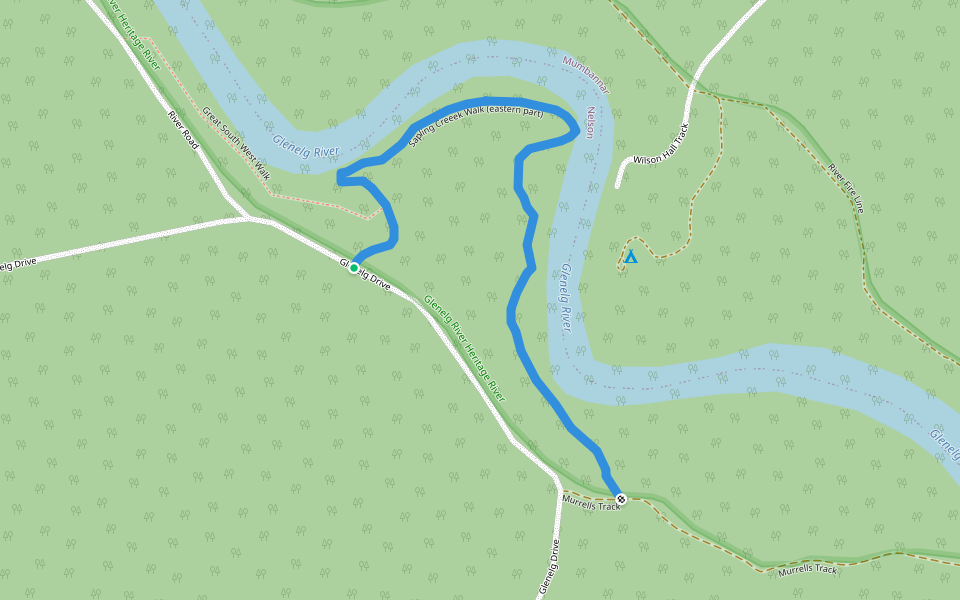 Sapling Creeek Walk (eastern part) walking route map in Nelson