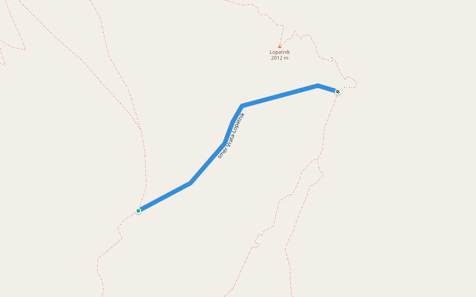 smer Vrata-Lopatnik walking route map in Drežniške Ravne