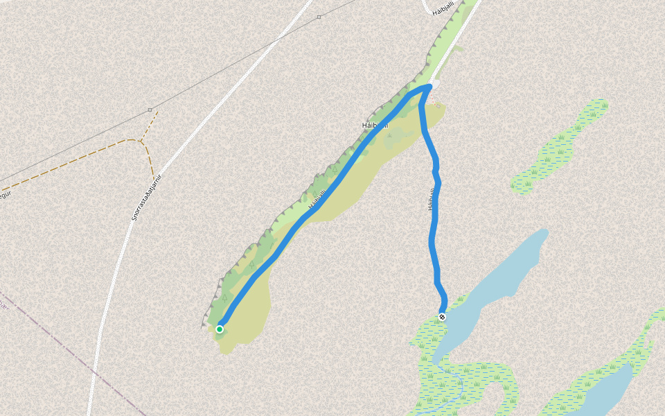 Háibjalli walking route map in Vogar