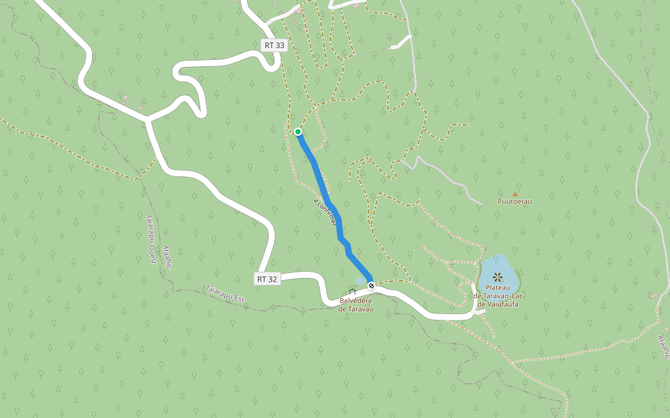 a confirmer walking route map in Taiarapu-Est