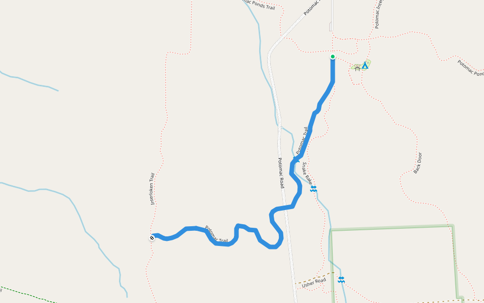 Potomac Trail walking route map in Burdett