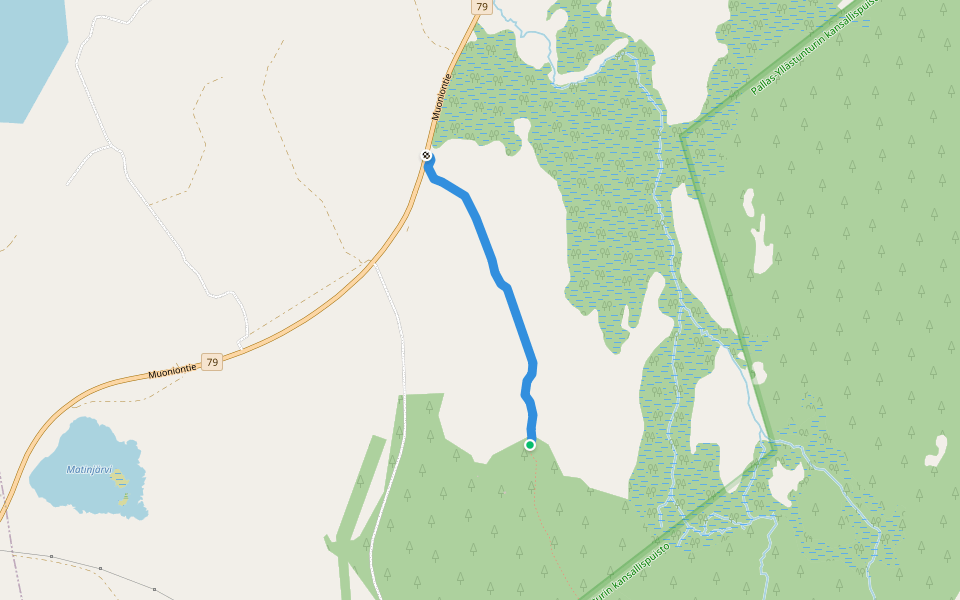 Rauhala-Pahtavuoma walking route map in Kittilä