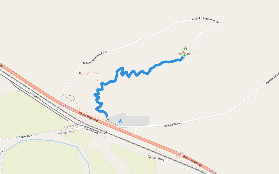 Mt Inkerman Goat Track walking route map in Inkerman