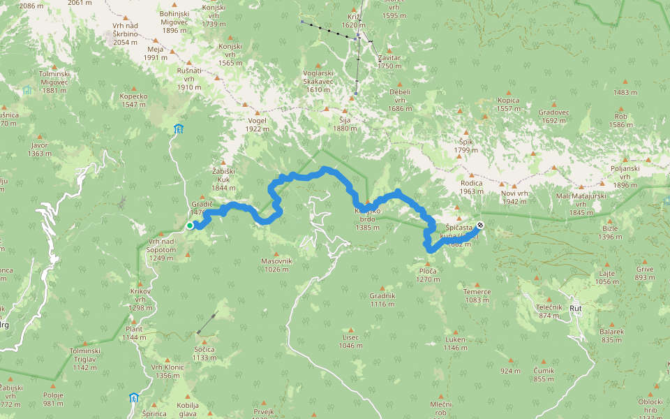 Geološka pot E7 (nekdanja mulatjera) walking route map in Ljubinj