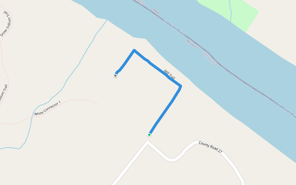 Mill Trail walking route map in Revere