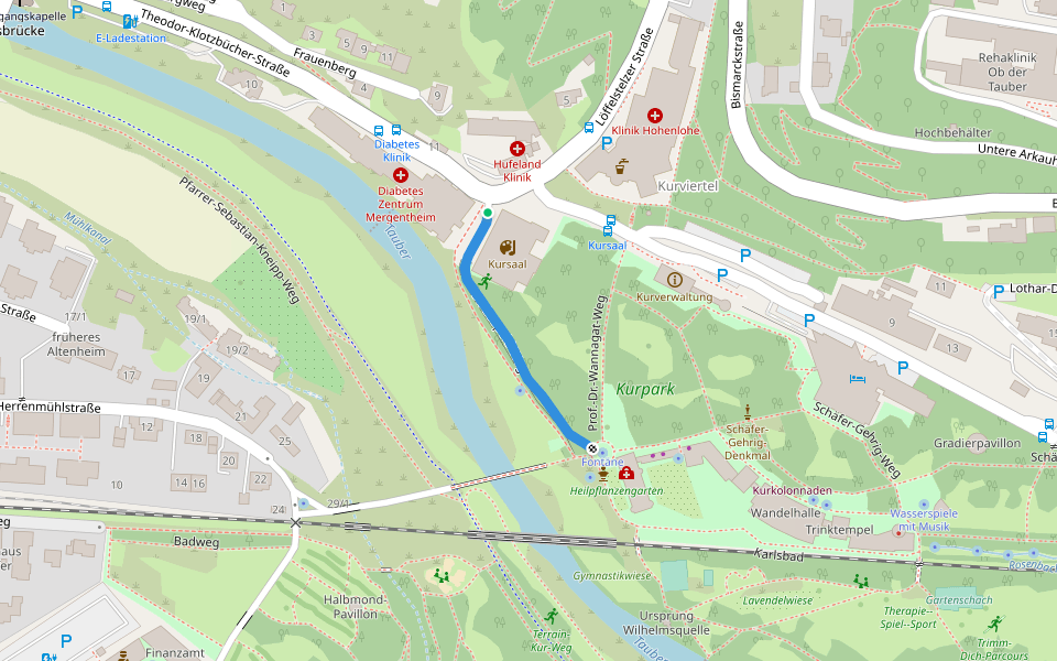 Dr.-Leopold-Weg walking route map in Bad Mergentheim