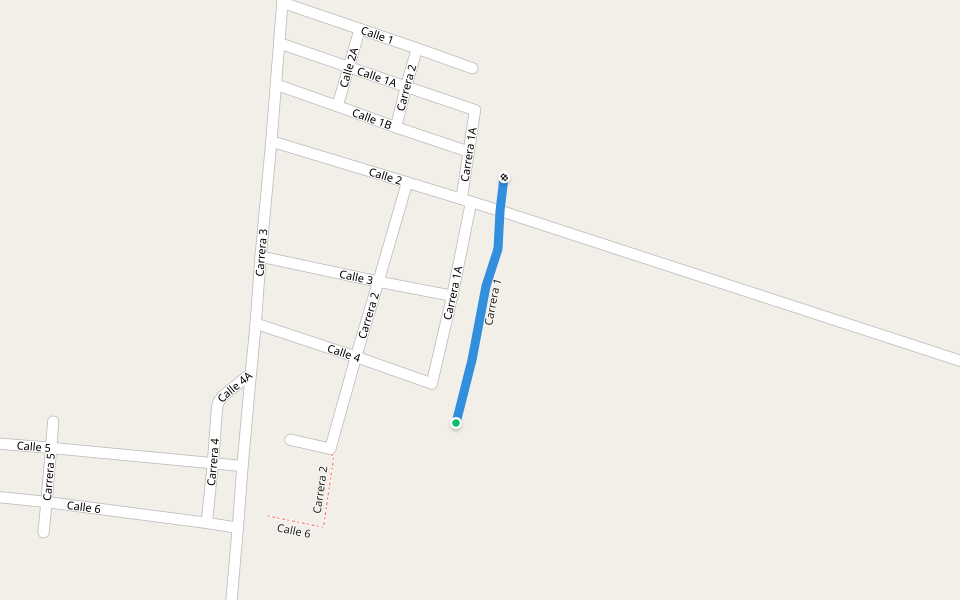 Carrera 1 walking route map in Soplador