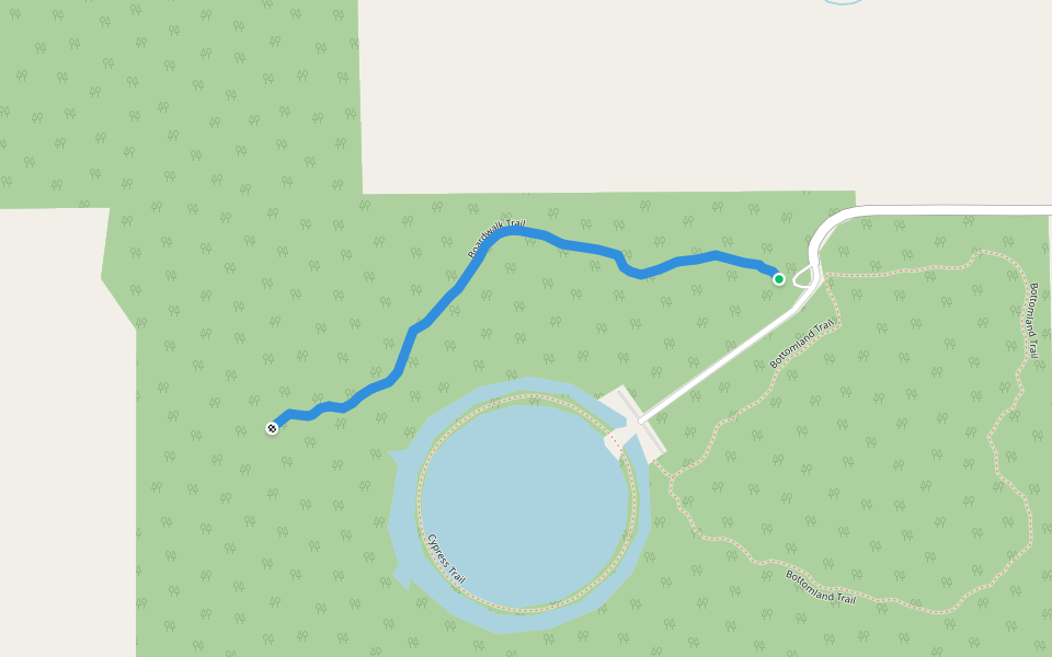 Boardwalk Trail walking route map in East Prairie