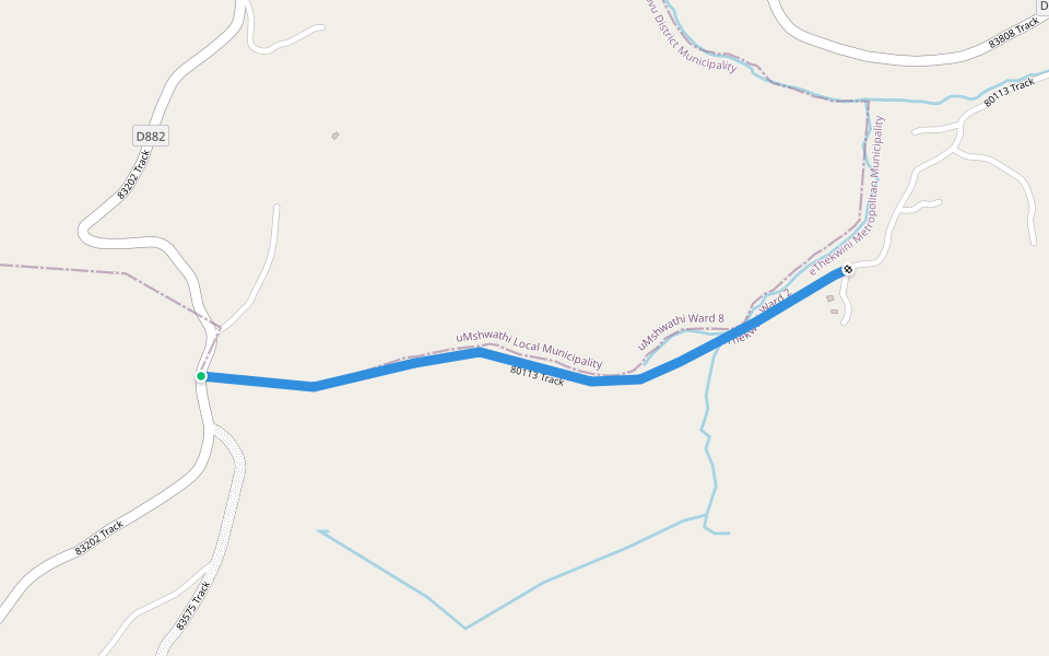 80113 Track walking route map in Gcumisa