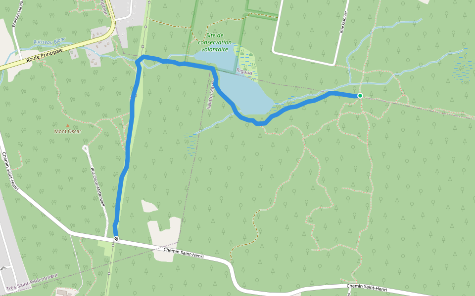 Sentier l'Escapade walking route map in Rigaud