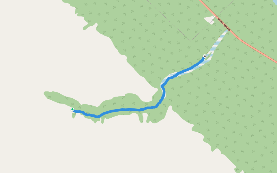 Bock's walking route map in Destruction Bay