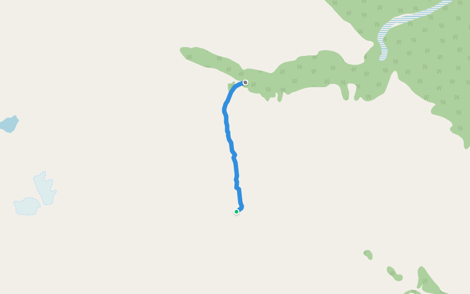 Bocknine Pass walking route map in Destruction Bay