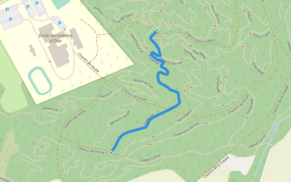 Trappiste walking route map in Oka