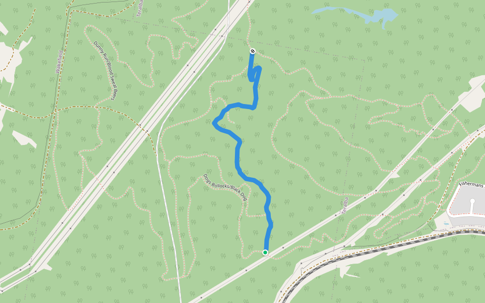 Get A Pup Up Ya/Peak Time/Down Dog walking route map in Fassifern