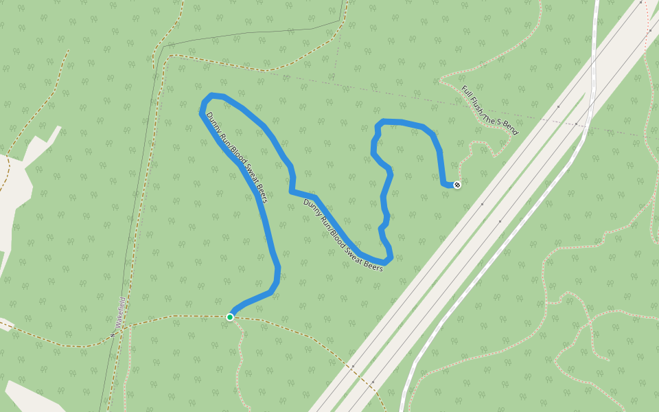 Dunny Run/Blood Sweat Beers walking route map in Wakefield