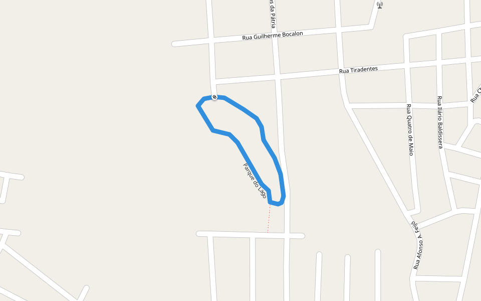 Parque do Lago walking route map in Chopinzinho