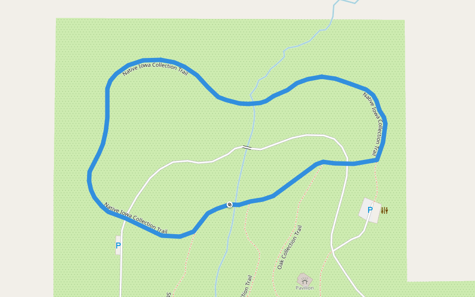 Native Iowa Collection Trail walking route map in Dallas Center