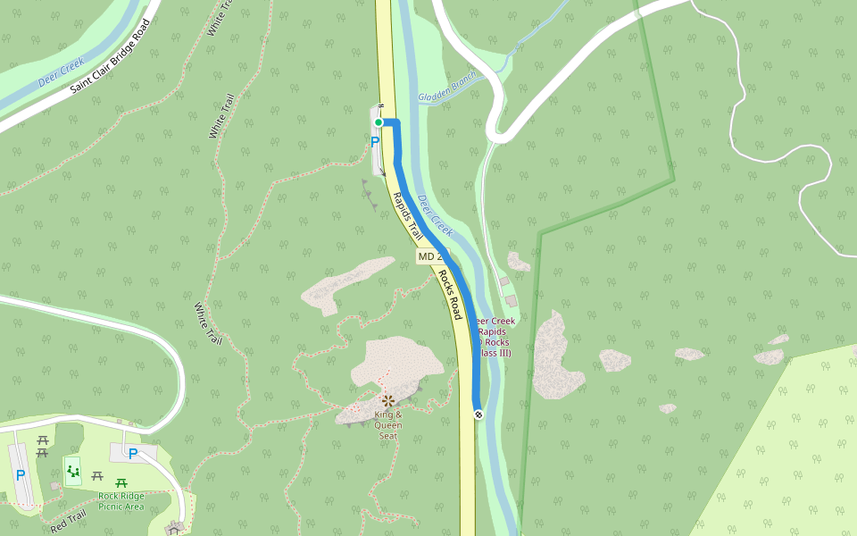 Rapids Trail walking route map in Jarrettsville