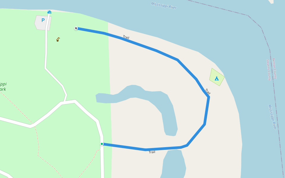 Trail walking route map in Rice