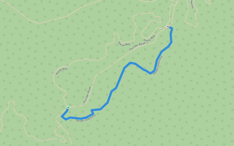 Dereks Dilemma walking route map in Mar